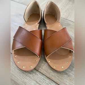 Slip on open toe sandals